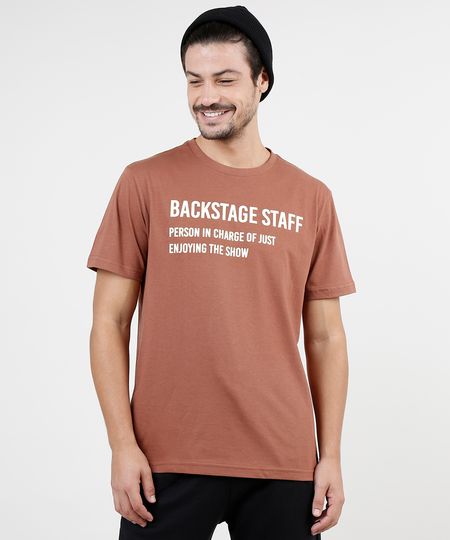 Camiseta-Masculina--Backstage-Staff--Manga-Curta-Gola-Careca-Marrom-9939701-Marrom_1