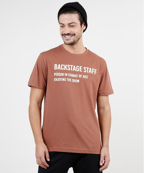 Camiseta-Masculina--Backstage-Staff--Manga-Curta-Gola-Careca-Marrom-9939701-Marrom_1
