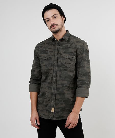 Camisa-de-Sarja-Masculina-Tradicional-Estampada-Camuflada-com-Bolsos-Manga-Longa-Verde-Militar-9942756-Verde_Militar_1 Camisa-de-Sarja-Masculina-Tradicional-Estampada-Camuflada-com-Bolsos-Manga-Longa-Verde-Militar-9942756-Verde_Militar_1