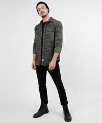 Camisa-de-Sarja-Masculina-Tradicional-Estampada-Camuflada-com-Bolsos-Manga-Longa-Verde-Militar-9942756-Verde_Militar_3