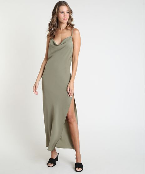 Vestido-Slip-Dress-Feminino-Mindset-Longo-com-Fenda-Alca-Fina-Gola-Degage-Verde-Militar-9946474-Verde_Militar_1