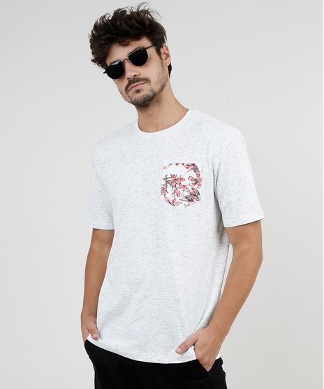 Camiseta-Masculina-com-Bolso-Estampado-Floral-Manga-Curta-Gola-Careca-Off-White-9875599-Off_White_1
