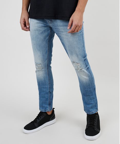 calça jeans masculina com rasgos