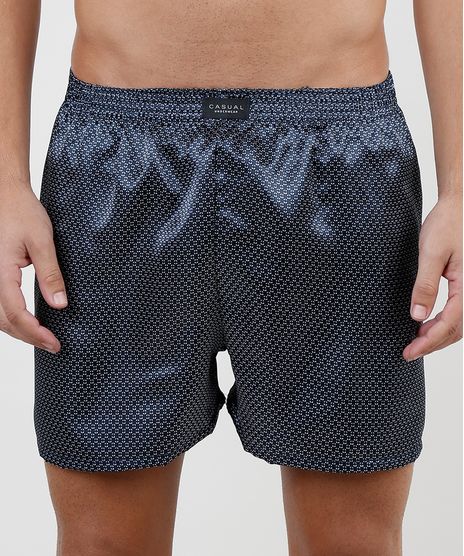 Samba-Cancao-Masculina-Acetinada-Estampada-Mini-Print-Geometrica-Azul-Escuro-9908001-Azul_Escuro_1