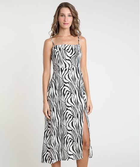 vestido estampa zebra