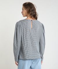 Blusa-Feminina-Mindset-Estampada-Xadrez-Vichy-Manga-Bufante-Decote-Redondo-Preta-9946480-Preto_2