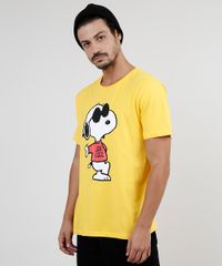 Camiseta-Masculina-Snoopy-Manga-Curta-Gola-Careca-Amarela-9896443-Amarelo_1