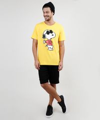 Camiseta-Masculina-Snoopy-Manga-Curta-Gola-Careca-Amarela-9896443-Amarelo_3