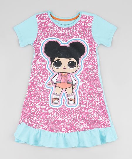 Camisola-Infantil-LOL-Surprise-com-Babado-Manga-Curta-Azul-Claro-9876988-Azul_Claro_1