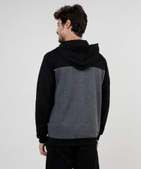 Blusao-Masculino-em-Moletom-Felpado-com-Recorte-e-Capuz-Preto-9830105-Preto_2