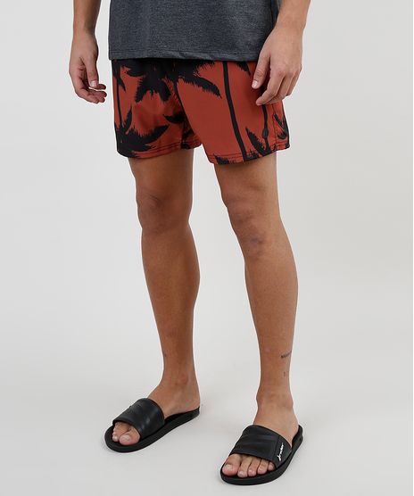 Short-Masculino-Estampado-de-Coqueiros-com-Cordao-e-Bolsos-Cobre-9863755-Cobre_1