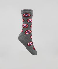 Meia-Masculina-Cano-Alto-Divertida-Capitao-America-Estampada-Cinza-Mescla-Escuro-9787894-Cinza_Mescla_Escuro_1