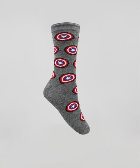 Meia-Masculina-Cano-Alto-Divertida-Capitao-America-Estampada-Cinza-Mescla-Escuro-9787894-Cinza_Mescla_Escuro_1
