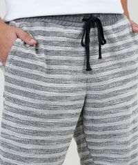 Bermuda-Masculina-Relaxed-Listrada-em-Moletom-com-Cordao-e-Bolsos-Cinza-Mescla-Claro-9880153-Cinza_Mescla_Claro_2