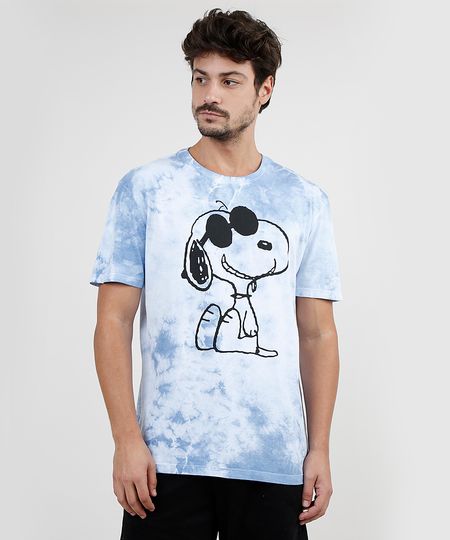 Camiseta-Masculina-Snoopy-Estampada-Tie-Dye-Manga-Curta-Gola-Careca-Azul-Claro-9875265-Azul_Claro_1