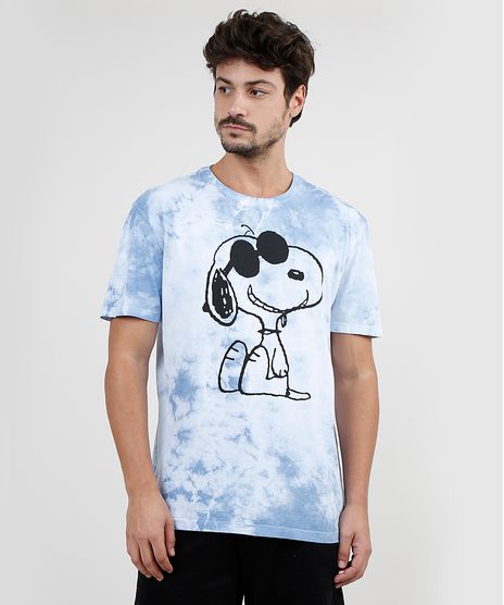 Camiseta-Masculina-Snoopy-Estampada-Tie-Dye-Manga-Curta-Gola-Careca-Azul-Claro-9875265-Azul_Claro_1
