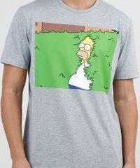 Camiseta-Masculina-Homer-Simpson-no-Arbusto-Manga-Curta-Gola-Careca-Cinza-Mescla-9884875-Cinza_Mescla_4