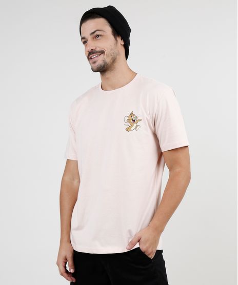 Camiseta-Masculina-Tom-e-Jerry-Manga-Curta-Gola-Careca-Rose-9870731-Rose_1