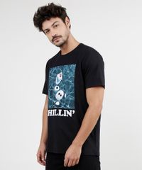 Camiseta-Masculina-Olaf-Frozen-Manga-Curta-Gola-Careca-Preta-9933764-Preto_1