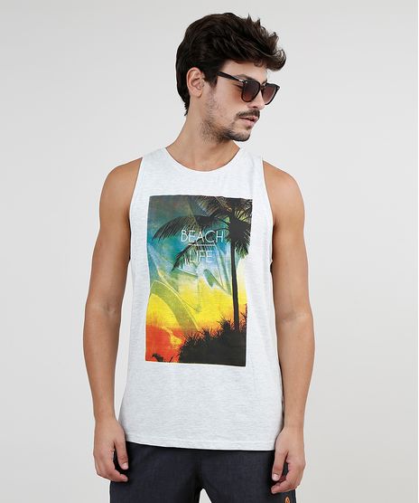 Regata-Masculina--Beach-Life--Gola-Careca-Cinza-Mescla-Claro-9760054-Cinza_Mescla_Claro_1