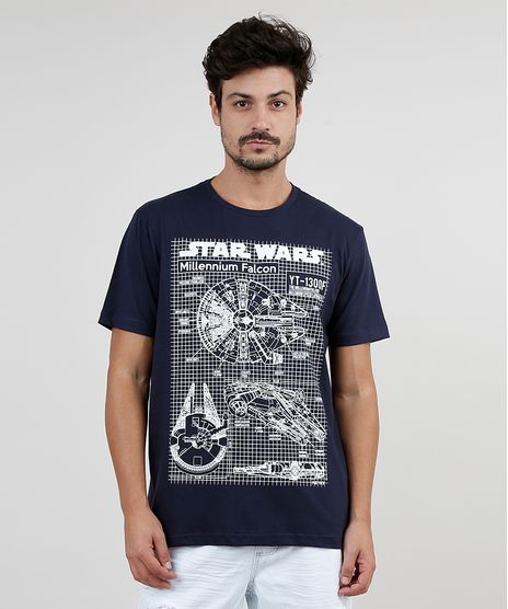 Camiseta-Masculina-Millennium-Falcon-Manga-Curta-Gola-Careca-Azul-Marinho-9870084-Azul_Marinho_1