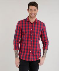 Camisa-Slim-Xadrez-em-Algodao---Sustentavel--Vermelha-8454883-Vermelho_1