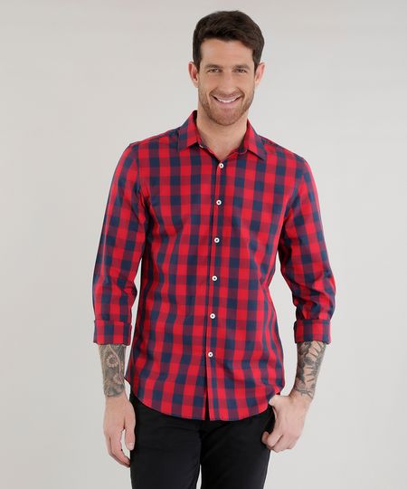 Camisa-Slim-Xadrez-em-Algodao---Sustentavel--Vermelha-8454883-Vermelho_1 Camisa-Slim-Xadrez-em-Algodao---Sustentavel--Vermelha-8454883-Vermelho_1