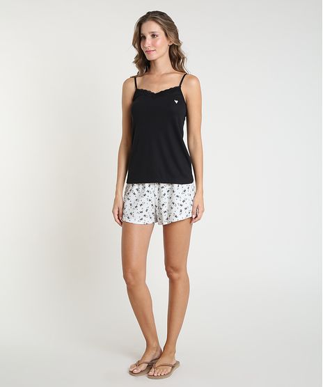 Short-Doll-Feminino-Canelado-Estampado-de-Cachorros-Alca-Fina-Preto-9746710-Preto_1