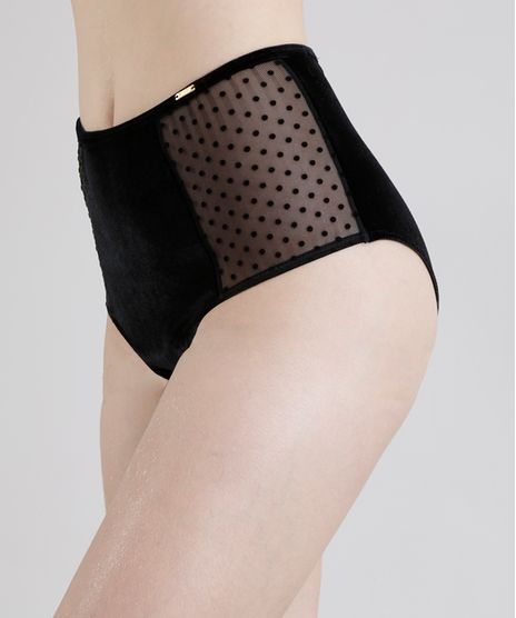 Calcinha-Hot-Pant-Joulik-em-Veludo-Preta-8628180-Preto_1