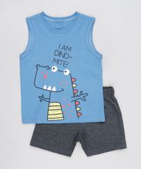 Conjunto-Infantil-de-Regata-Dinossauro-Azul---Bermuda-em-Moletom-Cinza-Mescla-Escuro-9876589-Cinza_Mescla_Escuro_1