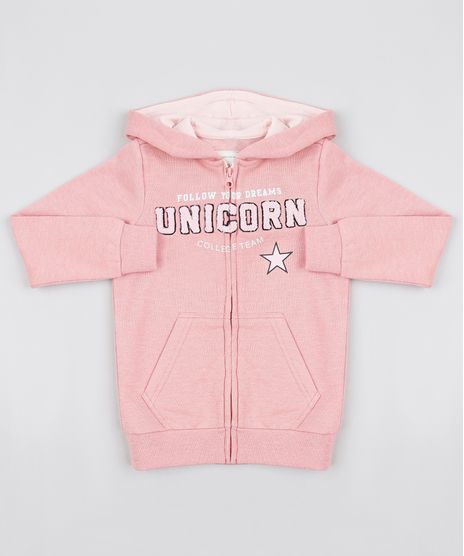 Blusao-Infantil--Unicorn--em-Moletom-Felpado-com-Capuz--Rose-9797517-Rose_1