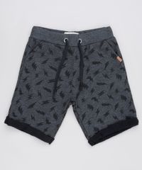 Bermuda-Infantil-Estampada-de-Raios-em-Moletom-Felpado-com-Cordao-e-Bolsos-Cinza-Mescla-Escuro-9898912-Cinza_Mescla_Escuro_1