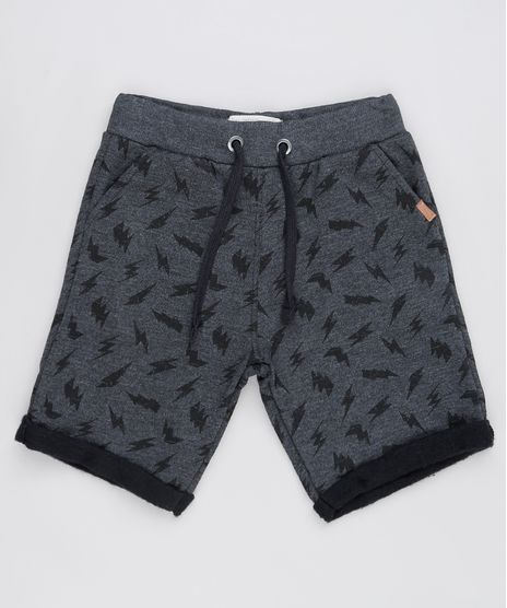 Bermuda-Infantil-Estampada-de-Raios-em-Moletom-Felpado-com-Cordao-e-Bolsos-Cinza-Mescla-Escuro-9898912-Cinza_Mescla_Escuro_1