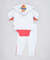 Conjunto-Infantil-Fisher-Price-de-Body-Manga-Curta-Vermelho---Blusao-Girafa-com-Capuz---Calca-em-Moletom-Felpado-Cinza-Mescla-Claro-9682821-Cinza_Mescla_Claro_2