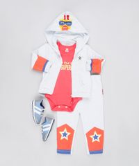 Conjunto-Infantil-Fisher-Price-de-Body-Manga-Curta-Vermelho---Blusao-Girafa-com-Capuz---Calca-em-Moletom-Felpado-Cinza-Mescla-Claro-9682821-Cinza_Mescla_Claro_3