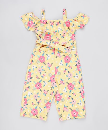 Macacao-Infantil-Open-Shoulder-Estampado-Floral-com-Faixa-para-Amarrar-Manga-Curta-Amarelo-9899865-Amarelo_1 Macacao-Infantil-Open-Shoulder-Estampado-Floral-com-Faixa-para-Amarrar-Manga-Curta-Amarelo-9899865-Amarelo_1