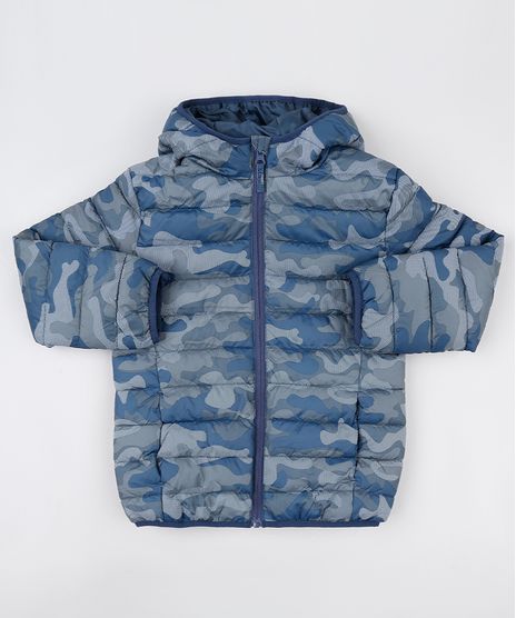 Jaqueta-Puffer-Infantil-Estampada-Camuflada-com-Capuz-e-Bolsos-Azul-9782627-Azul_1