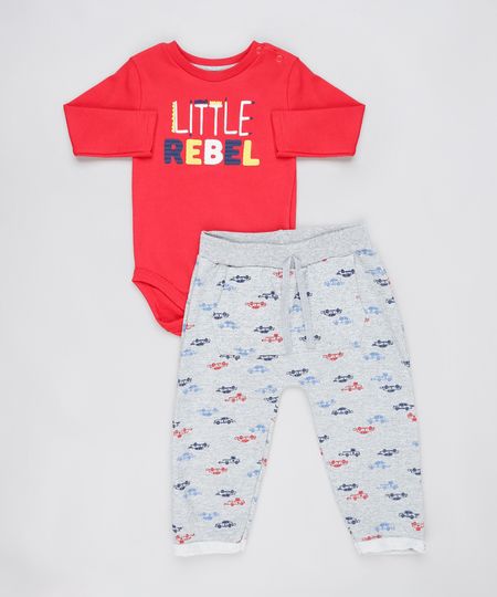 Conjunto-Infantil-de-Body-Manga-Longa-Vermelho---Calca-Estampada-de-Carros-em-Moletom-Cinza-Mescla-9858177-Cinza_Mescla_1