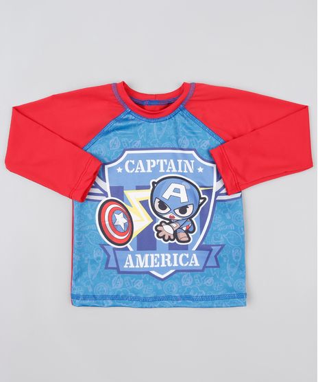 Camiseta-de-Praia-Infantil-Capitao-America-Raglan-com-Protecao-UV50---Vermelha-9889236-Vermelho_1