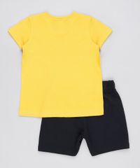 Conjunto-Infantil-Scooby-Doo-de-Camiseta-Manga-Curta-Mostarda---Bermuda-em-Moletom-Preta-9876590-Preto_2