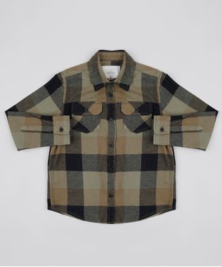 Camisa-Infantil-Estampada-Xadrez-em-Flanela-com-Bolsos-Verde-Militar-9808452-Verde_Militar_1