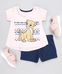 Conjunto-Infantil-Nala-O-Rei-Leao-de-Blusa-Manga-Curta-Rosa-Claro---Short-em-Moletom-Azul-Marinho-9880763-Azul_Marinho_3