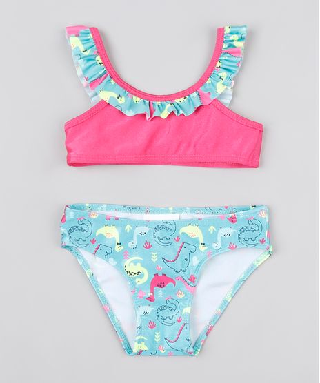 Biquini-Infantil-Estampado-de-Dinossauros-com-Babado-e-Protecao-UV50--Pink-9867200-Pink_1
