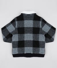 Jaqueta-Infantil-Estampada-Xadrez-em-La-com-Pelo-Preta-9846533-Preto_2
