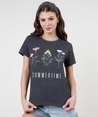 Blusa-Feminina-Floral--Summer-Time--Manga-Curta-Decote-Redondo-Cinza-Mescla-Escuro-9932997-Cinza_Mescla_Escuro_1