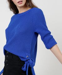 Sueter-Feminino-em-Trico-com-Ilhoses-Decote-Redondo-Azul-Royal-9901117-Azul_Royal_4