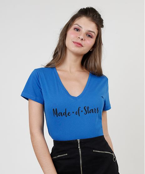 Blusa-Feminina--Made-Of-Stars--Manga-Curta-Decote-V-Azul-Royal-9941688-Azul_Royal_1