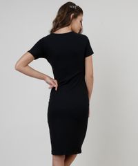 Vestido-Feminino-Curto-Canelado-com-No-Manga-Curta-Preto-9895472-Preto_2