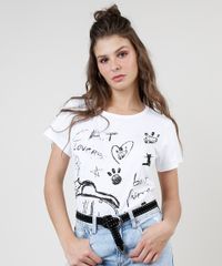 Blusa-Feminina--Cat-Lovers--Manga-Curta-Decote-Redondo-Off-White-9932991-Off_White_1