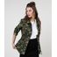 Parka-de-Sarja-Feminina-Estampada-Camuflada-com-Bolsos-Gola-Alta-Verde-Militar-9816142-Verde_Militar_1